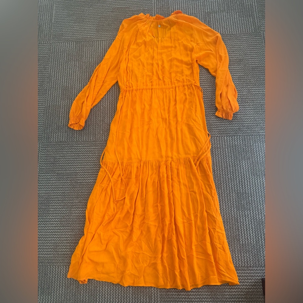 NWT DX Collection Albicocca Long Sleeve Orange Maxi Dress, size L - Picture 11 of 11